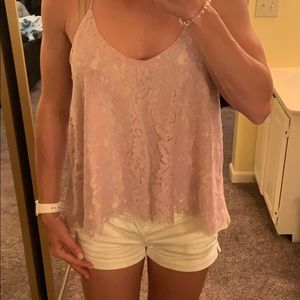 Loose fitting lace tank top